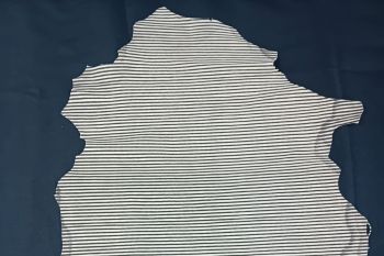 Deadstock Ex Designer Japanese Striped Leather Hide 3 - Black/Cream