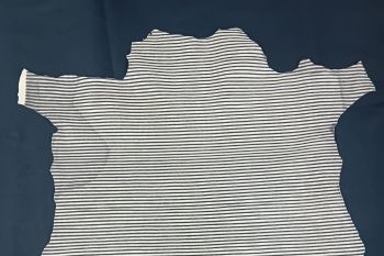 Deadstock Ex Designer Japanese Striped Leather Hide 5 - Black/Cream