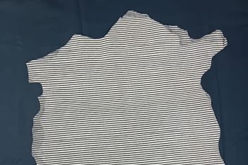 Deadstock Ex Designer Japanese Striped Leather Hide 6 - Black/Cream