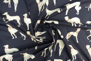 Lady McElroy Hound Friendship - Navy - Marlie-Care Lawn - Remnant - 2m