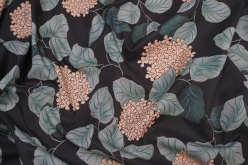 Lady McElroy Hydrangea - Midnight - Viscose Challis Lawn - Remnant - 3m