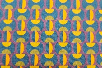 Ex Paul Smith Stretch Denim Digital Retro Print - Teal - Remnant - 3m