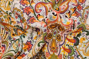 Ex Paul Smith 100% Rayon Challis Digital Multicoloured Paisley Print - Remnant - 3m
