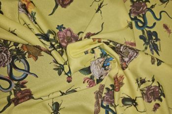 Lady McElroy Cobra Corsage - Lemon - Crepe Jersey - Remnant - 2m