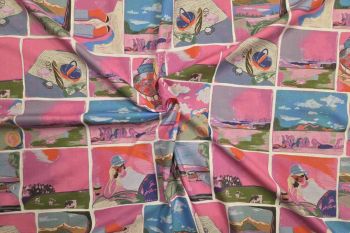 Lady McElroy Every Picture Tells A Story - Cotton Marlie-Care Lawn - Remnant - 3m