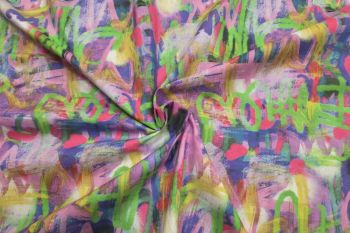 Lady McElroy Modern Graffiti - Cotton Marlie-Care Lawn - Remnant - 3m