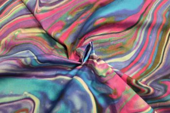 Lady McElroy Marbled Current - Turquoise - Cotton Marlie-Care Lawn