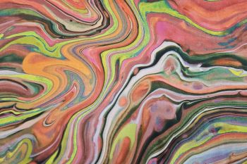 Lady McElroy Marbled Current - Salsa - Cotton Marlie-Care Lawn - Remnant - 2m