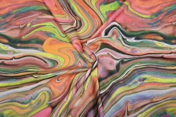 Lady McElroy Marbled Current - Salsa - Cotton Marlie-Care Lawn