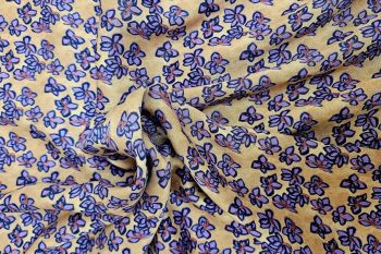 Ex Designer Deadstock Certified Vegan Rayon Cupro Satin Twill - Floral 02