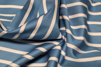 Deadstock Paul Smith Cotton Superfine Sateen Shirting Stripe - Peacock