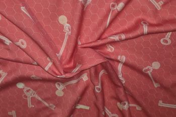 Deadstock Ex Boden Viscose Challis - Keys Print