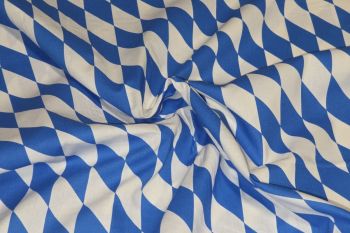 Deadstock Ex Boden Cotton Canvas Diamond Print - Saxon Blue