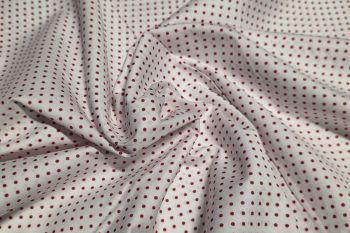 Deadstock Ex Boden Mini Spot Cotton Poplin Print - Red