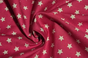 Deadstock Ex Boden Cotton Poplin Star Print - Cerise Pink
