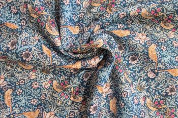Deadstock Ex Designer 100% Cotton Lawn Digital Bird Print - Teal