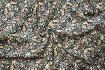 Deadstock Ex Designer 100% Cotton Lawn Digital Bird Print - Black