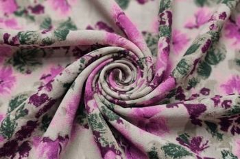 Lady McElroy - Velvet Orchard - Marbled Sandwashed Linen-Mix Crepe