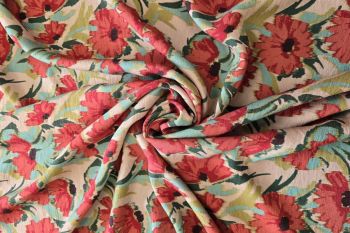 Lady McElroy - Botanica - Russet - Marbled Sandwashed Linen-Mix Crepe