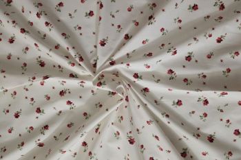Deadstock Ex Designer Comfort Stretch Cotton Poplin Ditsy Floral Print - Rose Pink