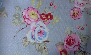 Baby Blue Floral Spot Print - Remnant - 1.9m