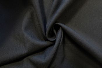 Deadstock Ex-Designer Quality Plain Wool Blend Suiting - Black - Remnant - 1.8M