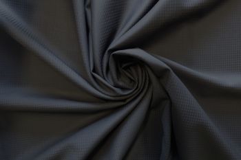 Deadstock-Designer Fine Virgin Wool Self-Check Suiting - Marine Navy - Remnant - 2M
