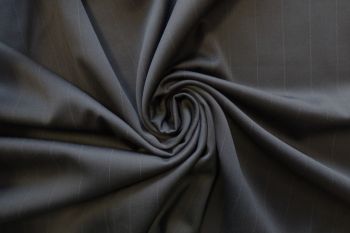 Deadstock-Designer Fine Wool Stripe Suiting  - Marine Navy - Remnant - 1.8M