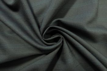 Deadstock-Designer Fine Wool Self-Stripe Suiting - Black/Green - Remnant - 2.9M
