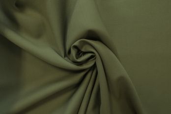 Deadstock-Designer Fine Wool Suiting  - Olive Green - Remnant - 5.4M