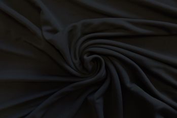 Ex Karen Millen Viscose Knitted Stretch Jersey Crepe Lining Plain - Black -Remnant - 3M
