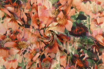 Lady McElroy Lakeside Blooms - Viscose Challis Lawn - Remnant - 2.2m