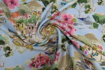 Lady McElroy Life In Venice - Original - Viscose Challis Lawn Remnant - 2M