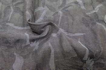 Deadstock Ex-Paul Smith Viscose/Cotton Chambray Style Floral Jacquard - Denim Blue