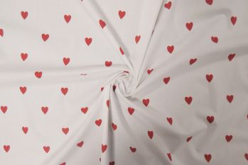 Lady McElroy Lovehearts - Off White - Cotton Marlie-Care Lawn - Remnant - 2m