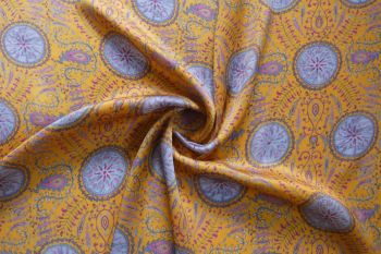 Lady McElroy The Wildwood Mosaic Coordinate Collection - Astral Lattice - Ochre - Pure Cupro