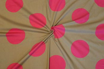 Lady McElroy Mega Moon Polka - Fuchsia - Stretch Cotton Poplin