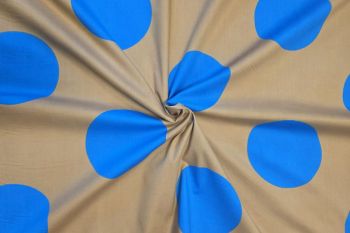 Lady McElroy Mega Moon Polka - Marine - Stretch Cotton Poplin