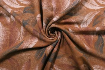 Lady McElroy Mystical Leaves - Copper - 100% Wool Crepe