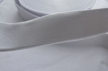 32mm White Knitted Elastic - By The Metre