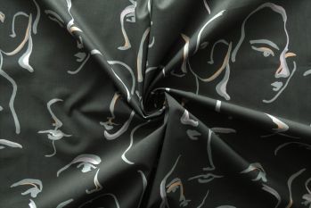 Lady McElroy Onlookers - Black - Marlie-Care Lawn - Remnant - 3m