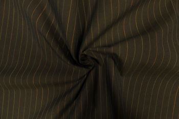 Ex Paul Smith Deadstock Designer 100% Cotton Stripe Canvas - Dark Chocolate/Black/Multi