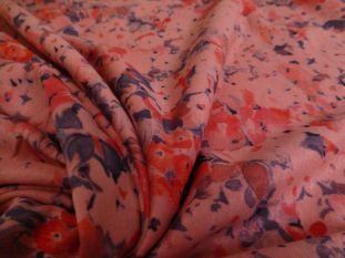 Salmon Pink Muted Floral Jersey Print