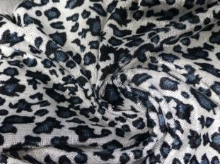 Leopard Print Polyester Velour 