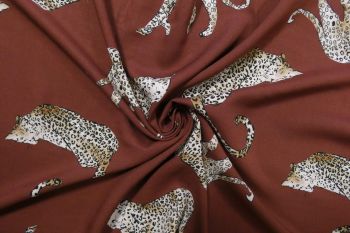 Lady McElroy On The Prowl - Maroon Viscose Challis Lawn - Remnant - 2m