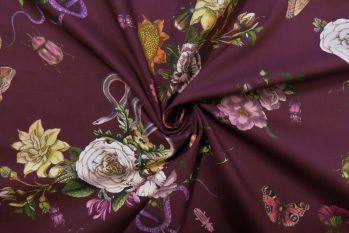 Lady McElroy Cobra Corsage - Mulberry Cotton Marlie-Care Lawn - Remnant - 2m