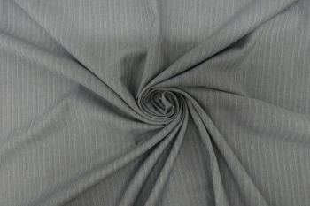 Deadstock Ex-Designer Wool Stripe Suiting - Moon Grey