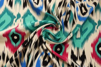 Lady McElroy - Contemporary Ikat - Fuchsia - Viscose Challis Lawn - Remnant - 3m