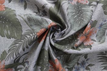 Ex Paul Smith Deadstock Designer Floral Stretch Denim - Grey/Blue