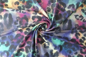 Lady McElroy Graffiti Leopard - Chloe Chambray - Remnant - 1.5m